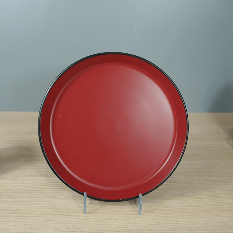 Melamine Dinner Plate 8 Inch Plate for Lunch Dinner Breakfast Red and